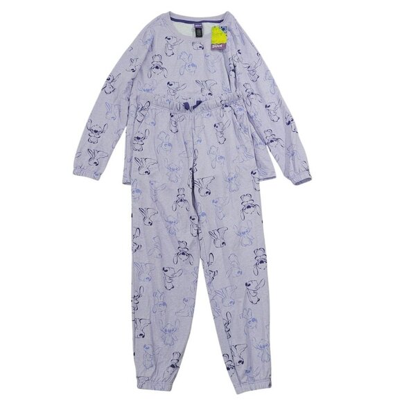 NEW Disney Stitch Womens Purple Long Sleeve Pajama Set Small / 25PT - Picture 1 of 6